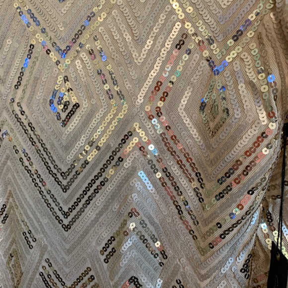 City Triangle Gold Sequin Open Backed Dress. NWT - Picture 6 of 10